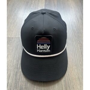 Helly Hansen Richardson 258 Rope Hat Snapback Black Retro Logo Patch Performance